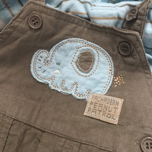 Baby Boy Elephant Overall Outfit - Size 3-6 Months - Picture 2 of 7